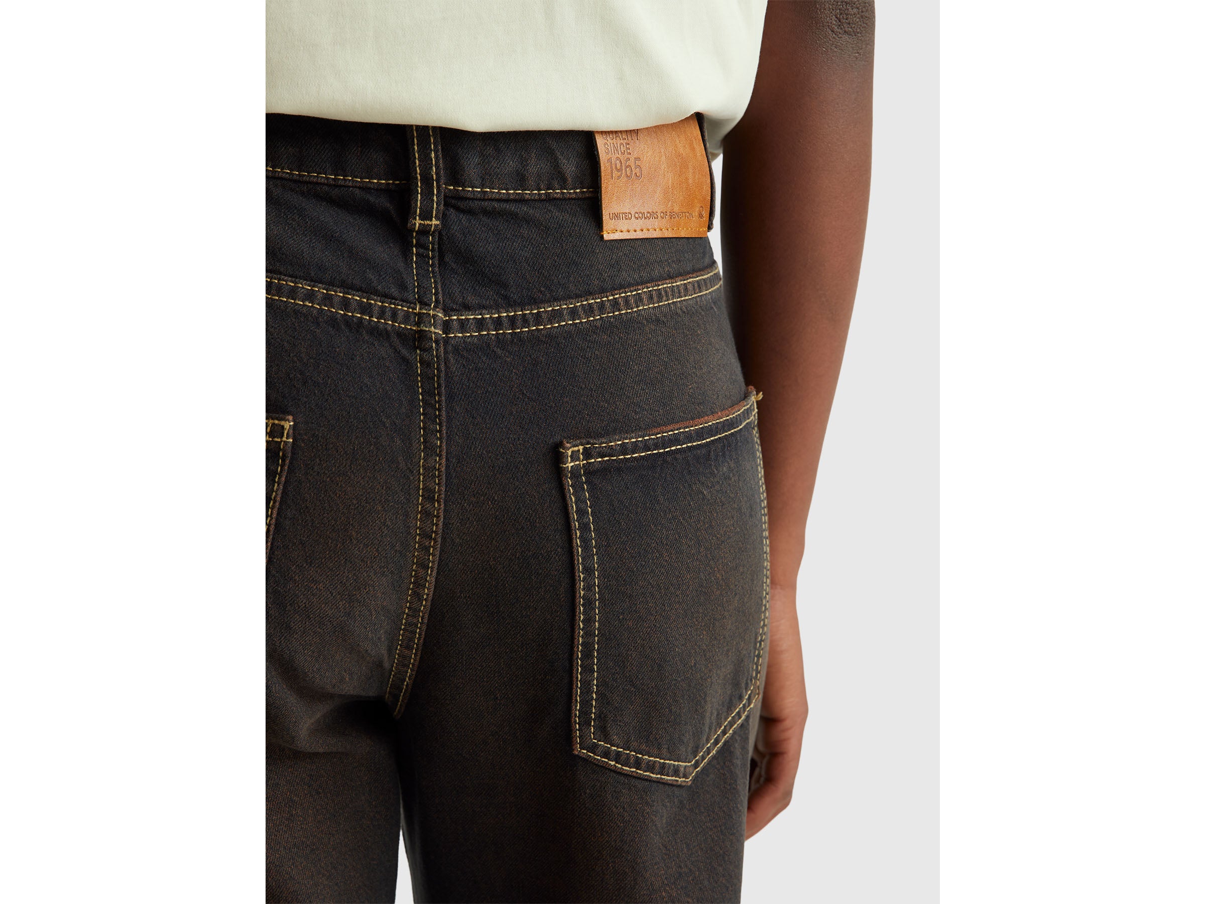 United Colors of Benetton Jeans Wide Leg 5 Tasche Denim Cotone