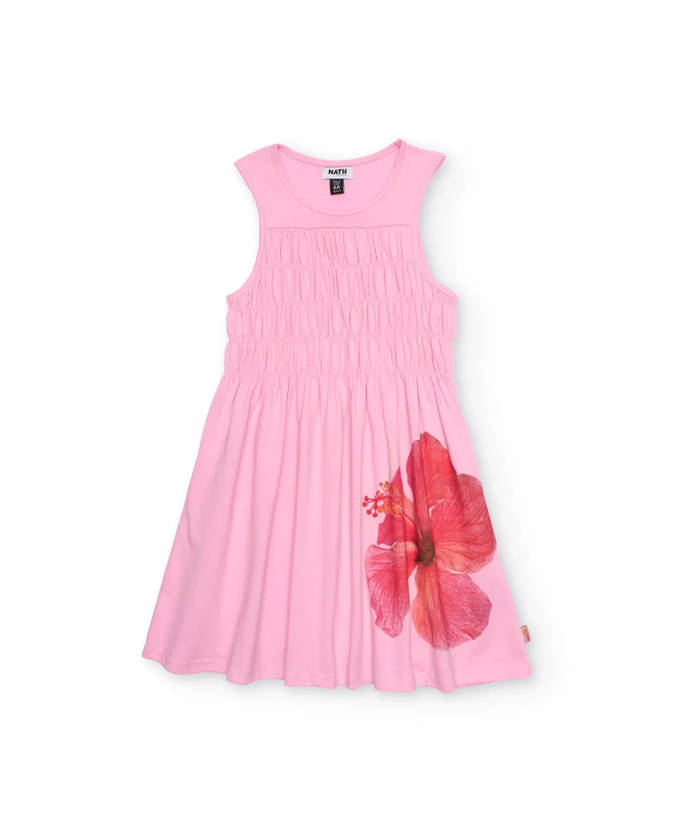 TucTuc Vestiti vestito bambina rosa fiore 8 anni elastico