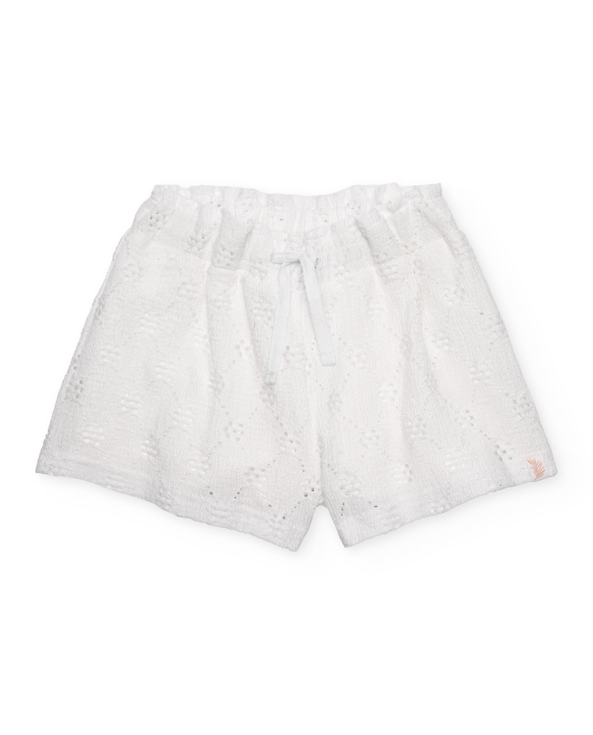 TucTuc Bermuda Bambina Bianco-Giallo Ricamo Elastico Cotone