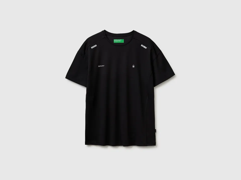 Benetton T-shirt tecnica Polartec jacquard traspirante manica corta