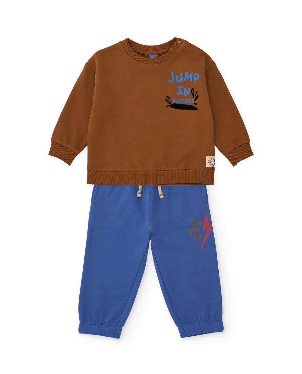 TucTuc Completo bimbo marrone felpa Jump in Puddles