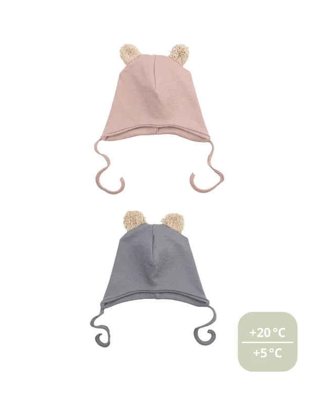 Woolly Organic AW26 Cappello Orsacchiotto Neonato Cotone Bio
