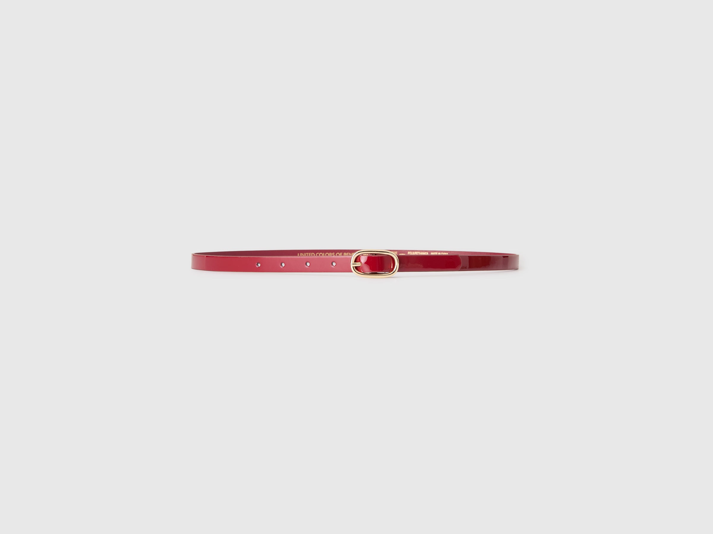 United Colors of Benetton Cintura vernice sottile fibbia ovale XS