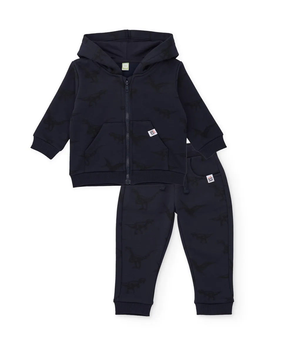 TucTuc Completi blu tuta bambino 4A felpa dinosauri