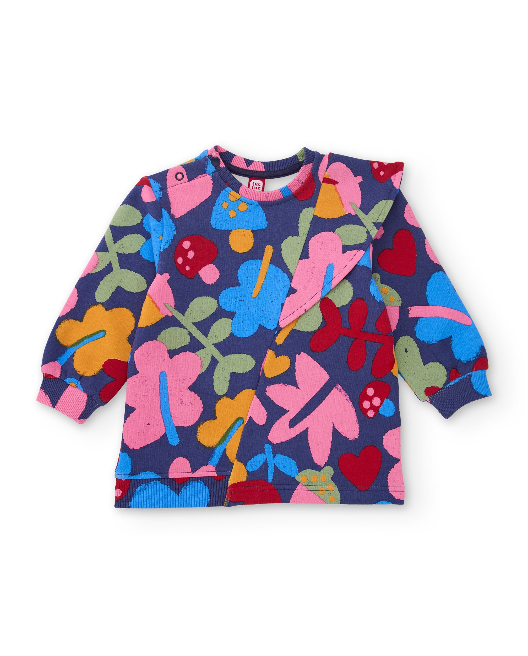 TucTuc Vestiti vestito bambina multicolor felpa floreale