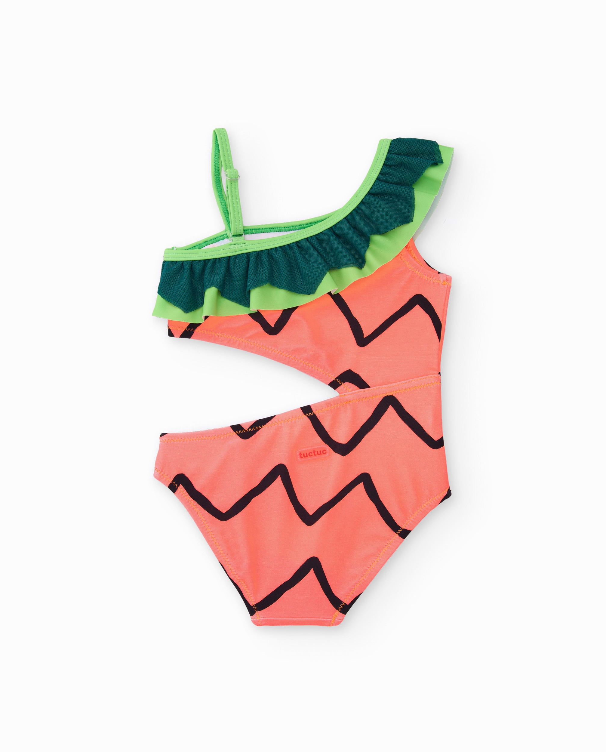 TucTuc Costumi Costume Bambina Arancione Asimmetrico Volant