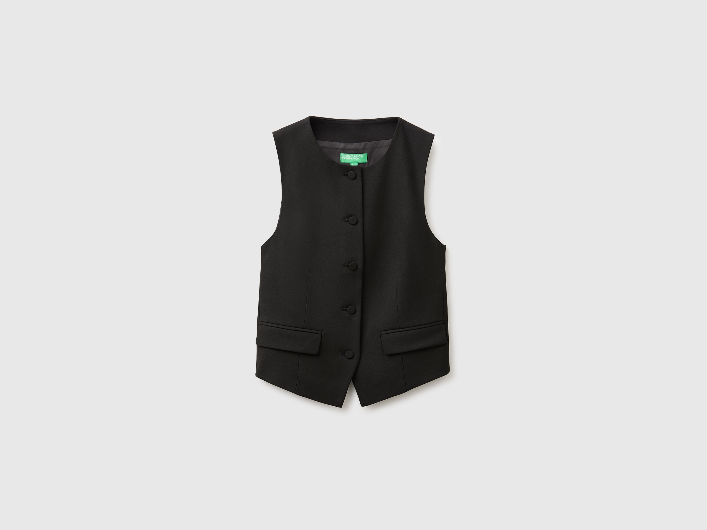 United Colors of Benetton Crew neck vest gilet bottoni slim taglia 42