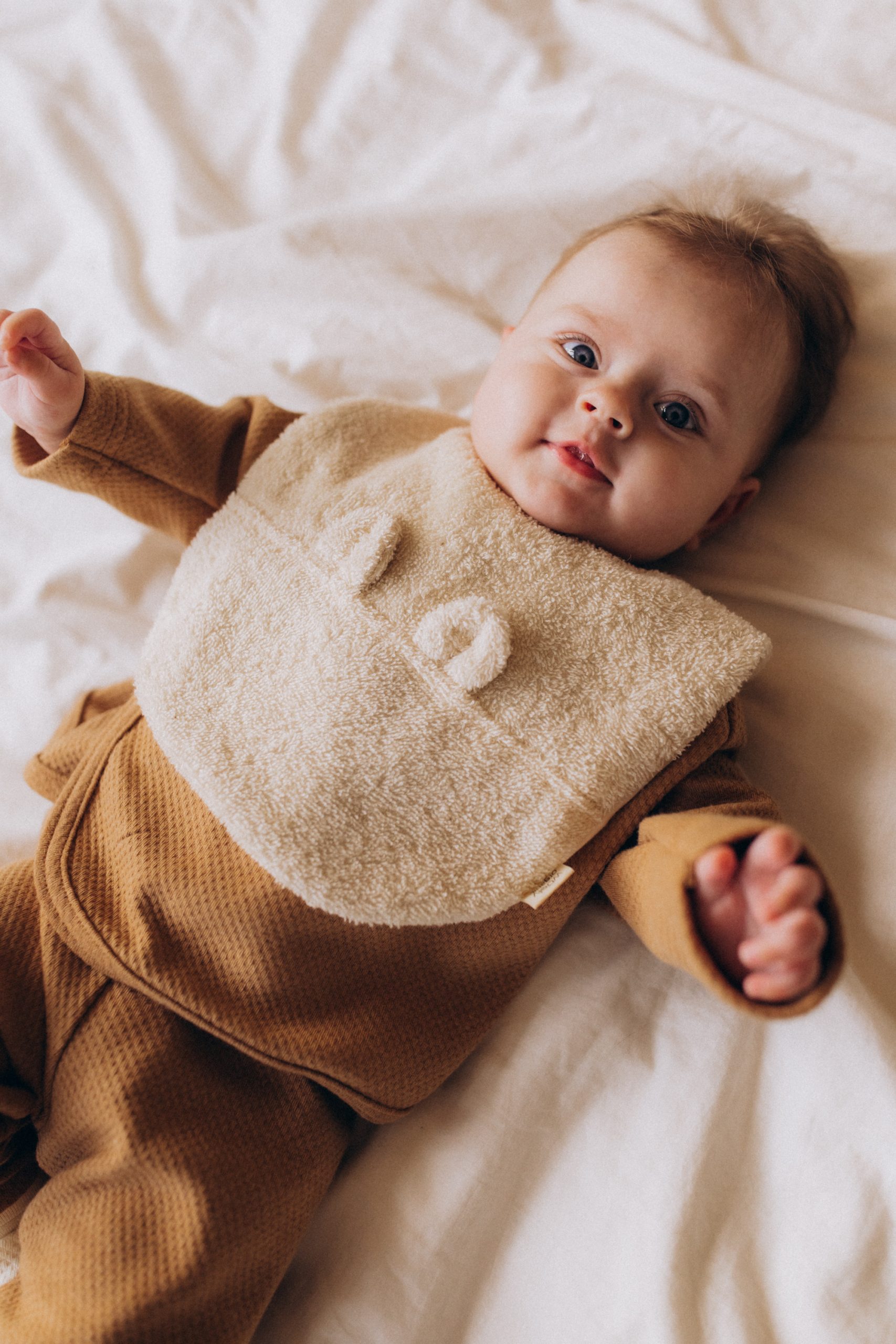 Woolly Organic Bib Teddy Ears bavaglino cotone organico Noos
