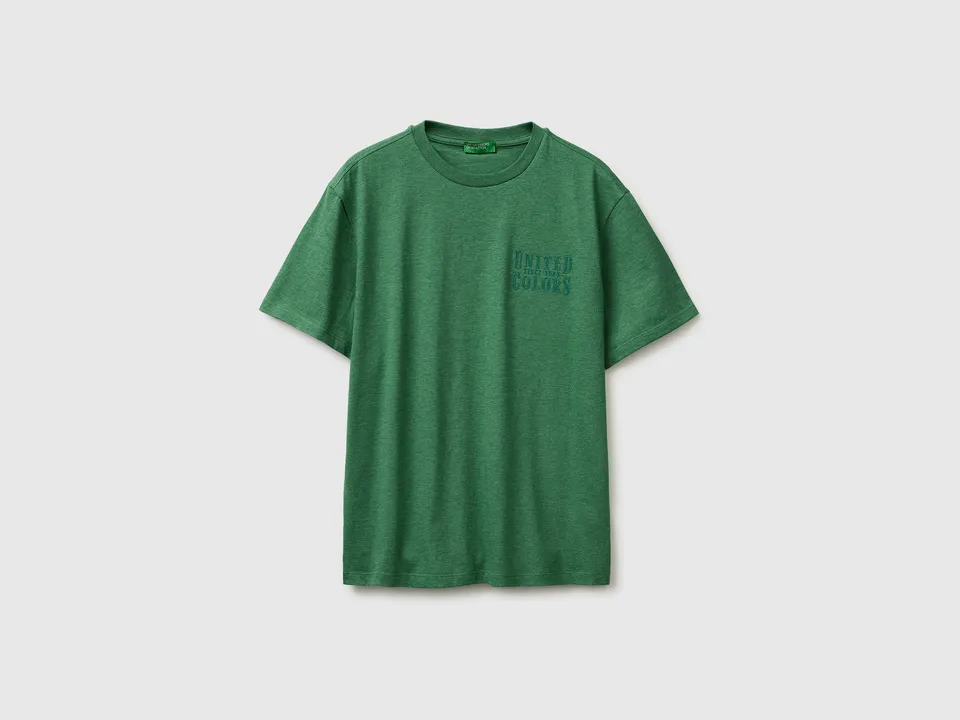 United Colors of Benetton Melange T-shirt maglietta logo cotone bio