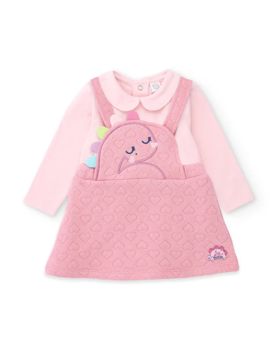 TucTuc Completi Roar Dino Completo Neonata Rosa 2 Pezzi