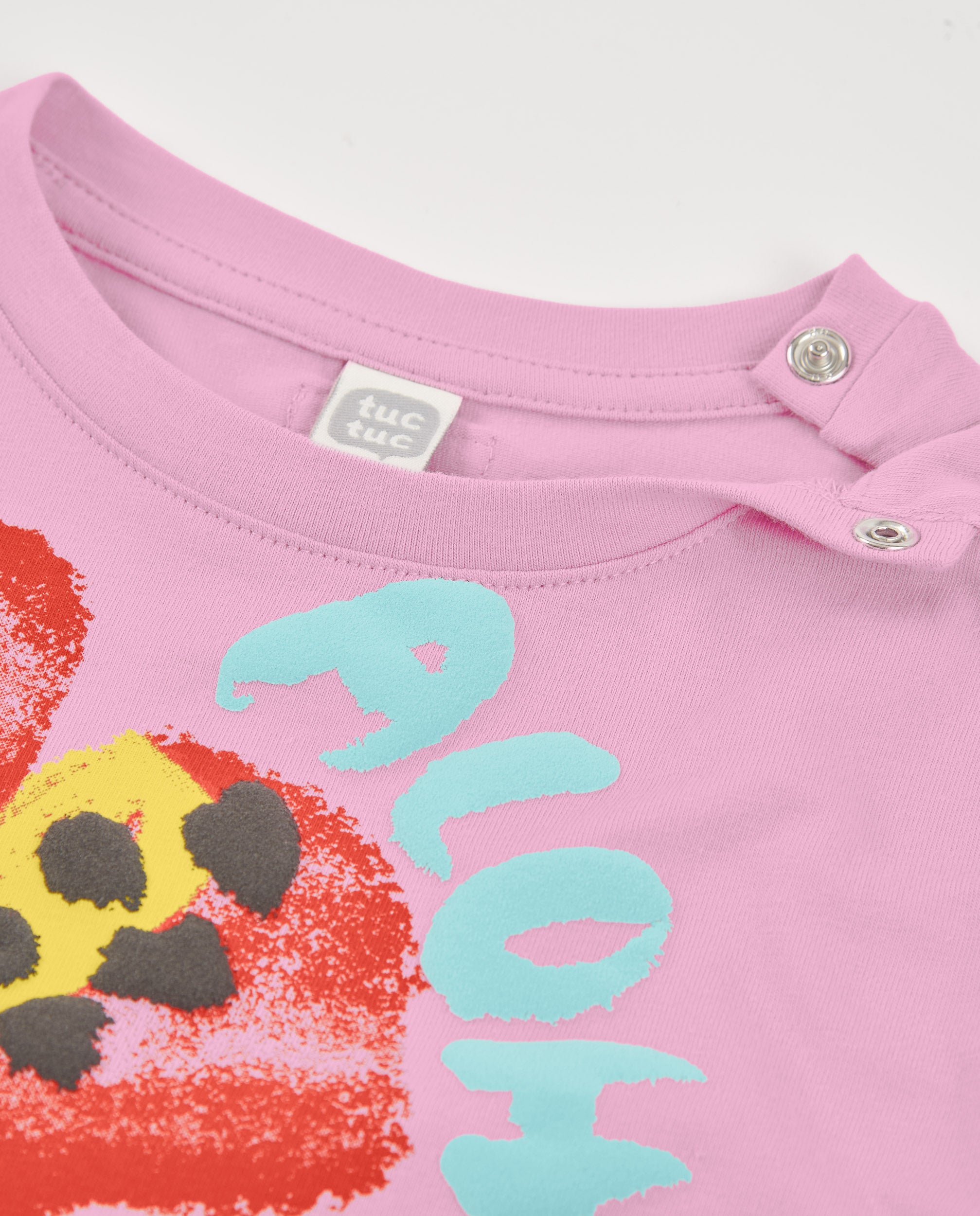 TucTuc Magliette T-shirt bambina rosa maxi stampa floreale