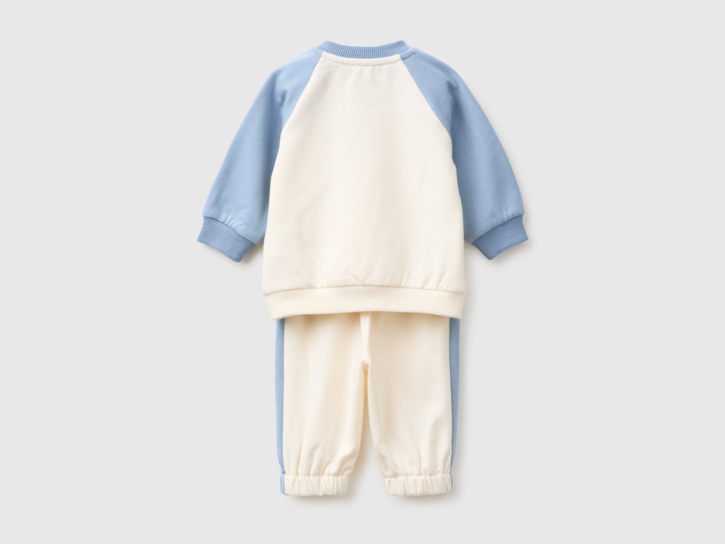 United Colors of Benetton tuta felpa bimbo cotone bio color block