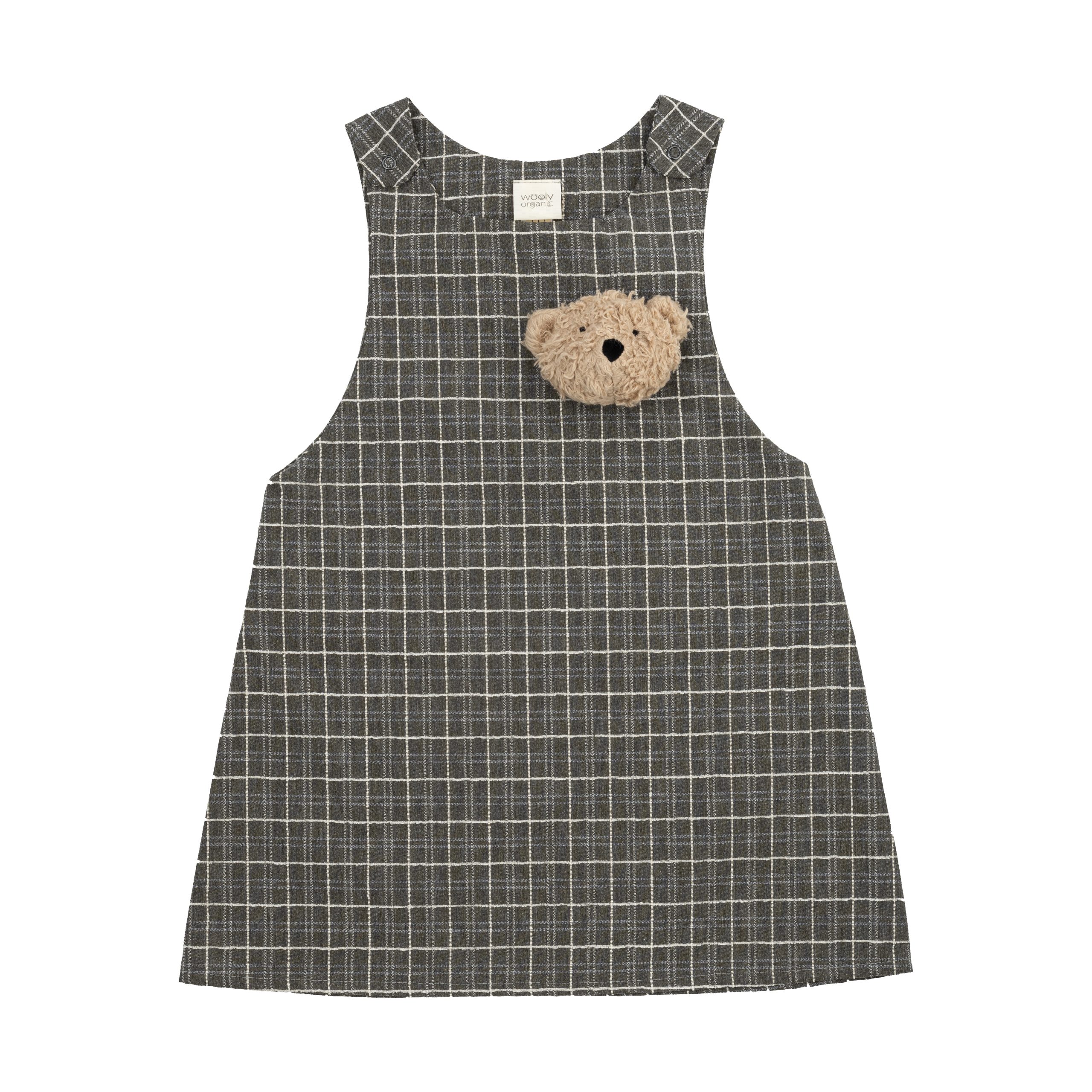 Woolly Organic AW25 vestito bambina grembiule teddy bio