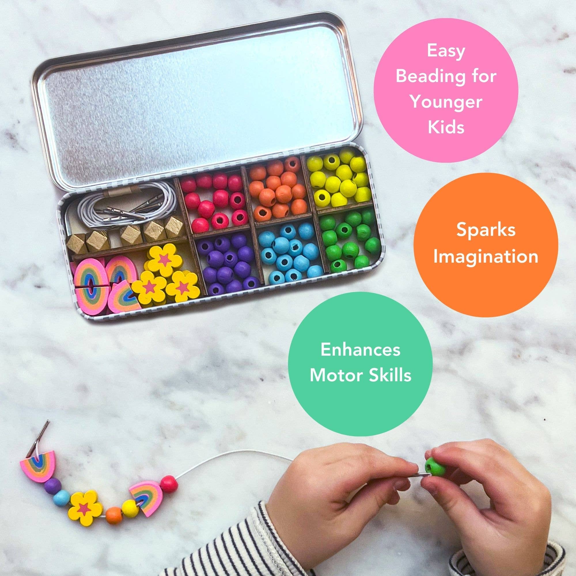 Cotton Twist Rainbow kit braccialetti legno dai 3 anni