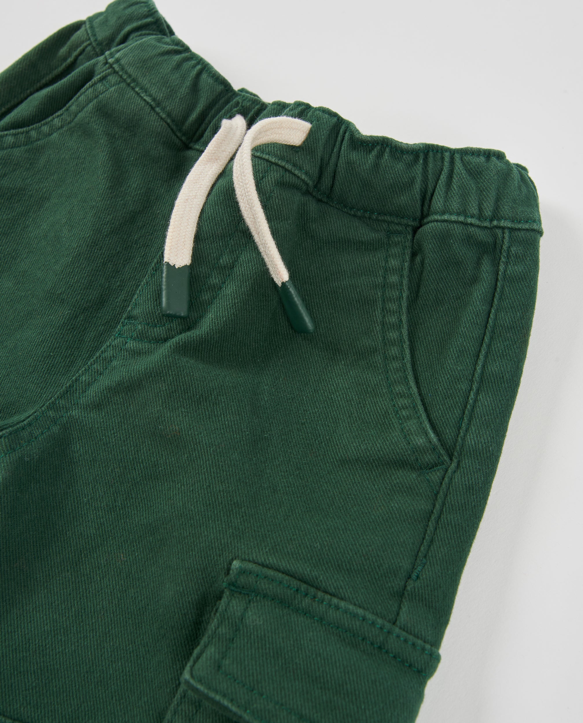 TucTuc Pantaloni Cargo Bambino Tela Verde Tasche Elastico