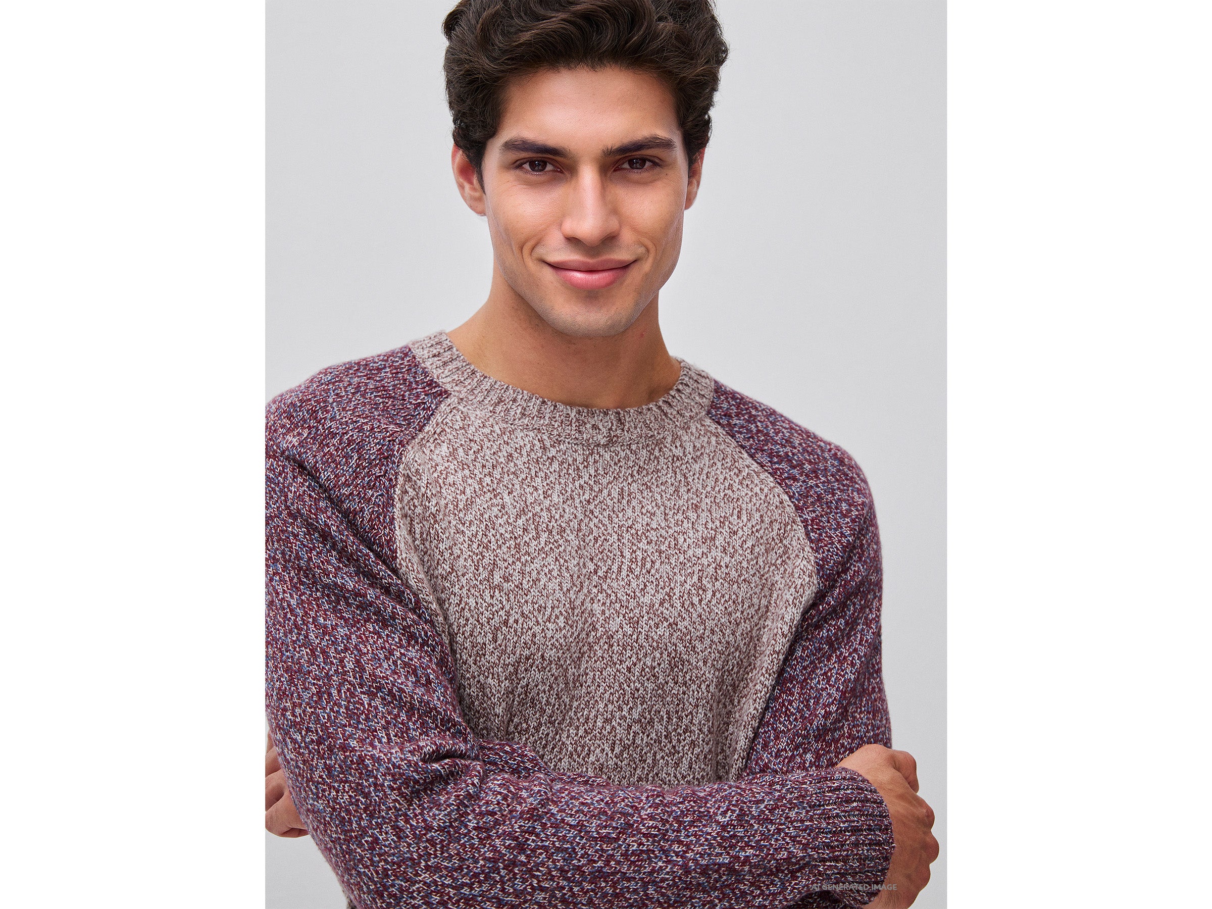 United Colors of Benetton maglione color block lana girocollo