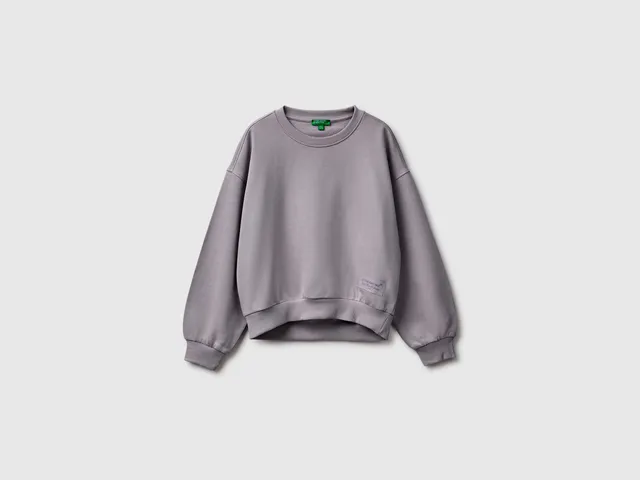 Benetton 100% cotton felpa girocollo 100% cotone logo