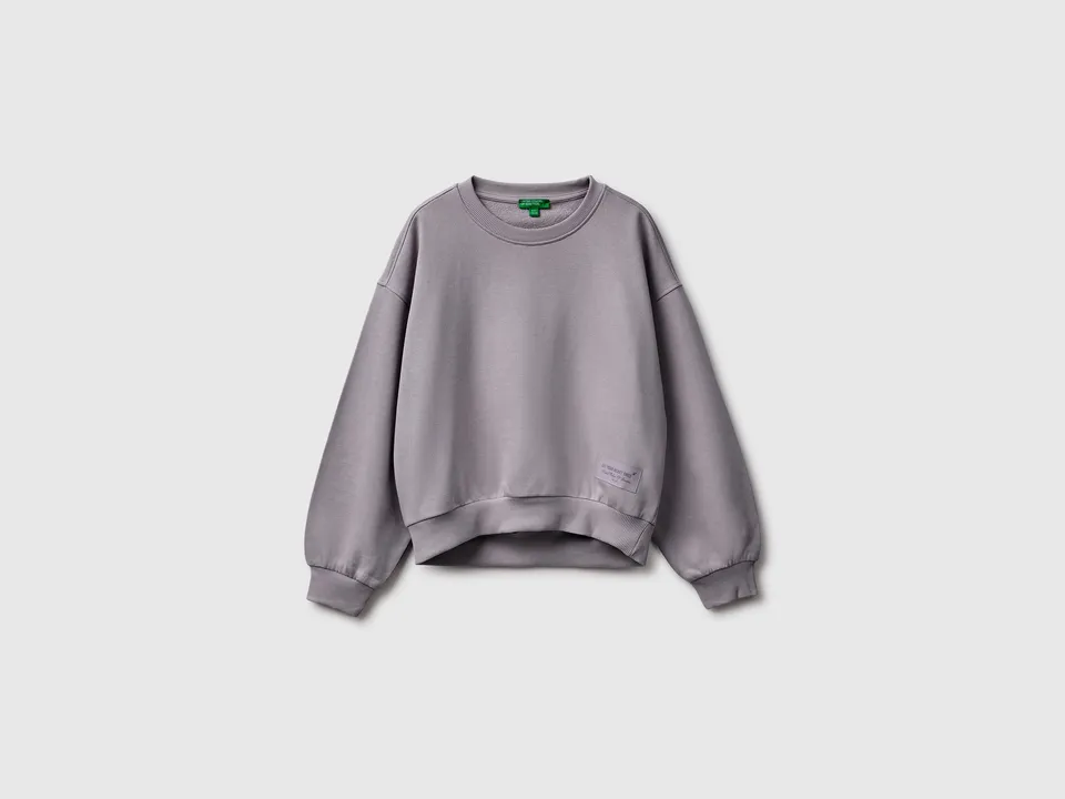 Benetton 100% cotton felpa girocollo 100% cotone logo