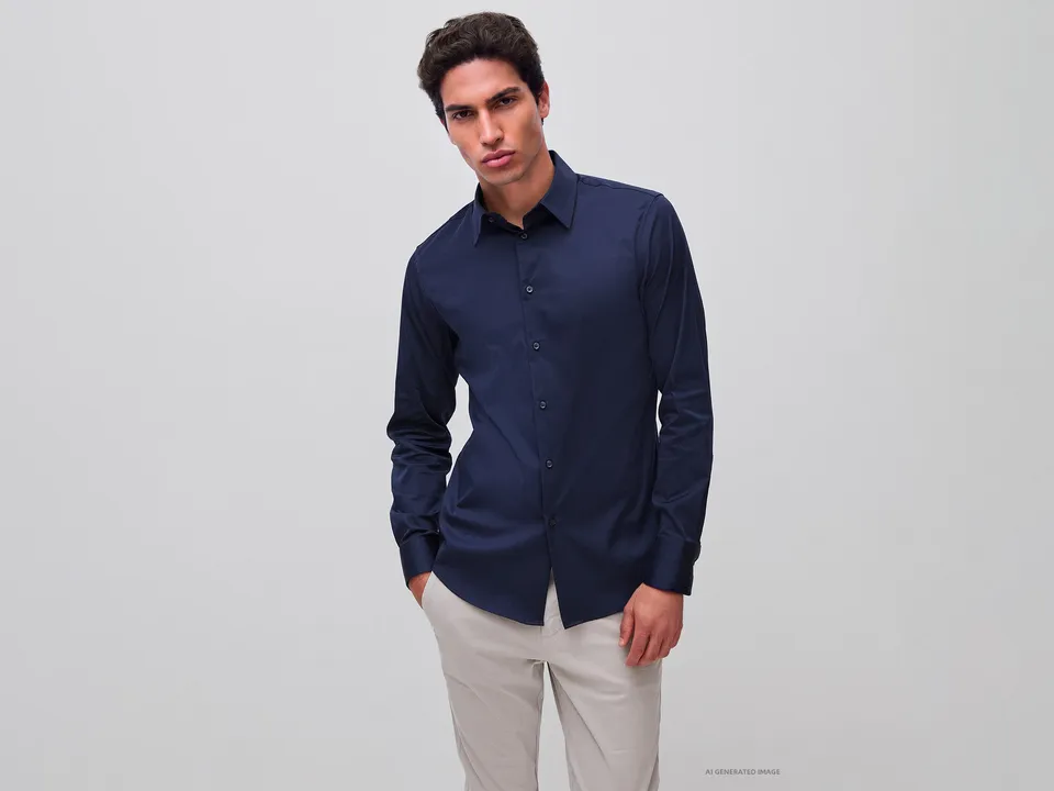 United Colors of Benetton Camicia Slim Fit Cotone Elasticizzato