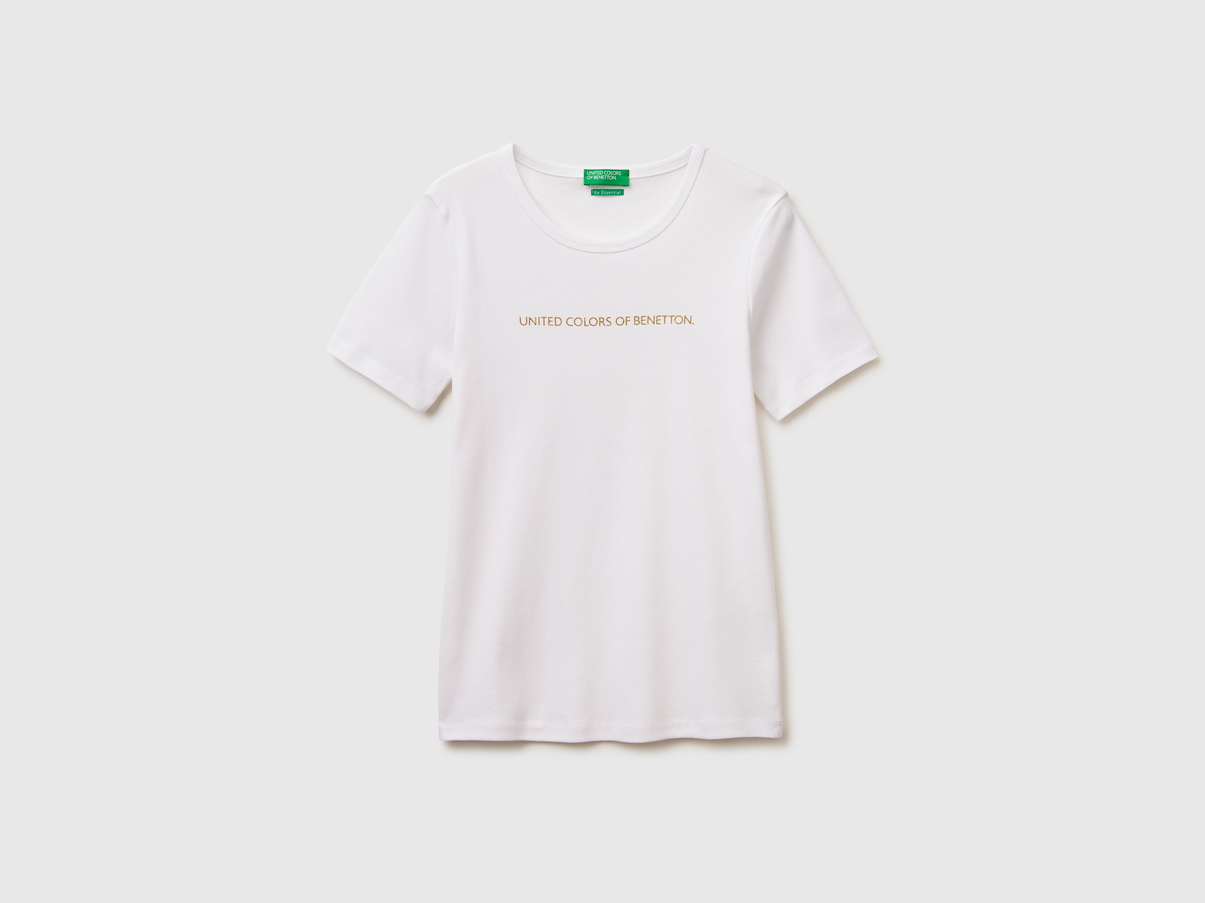 United Colors of Benetton T-shirt manica corta logo glitter cotone