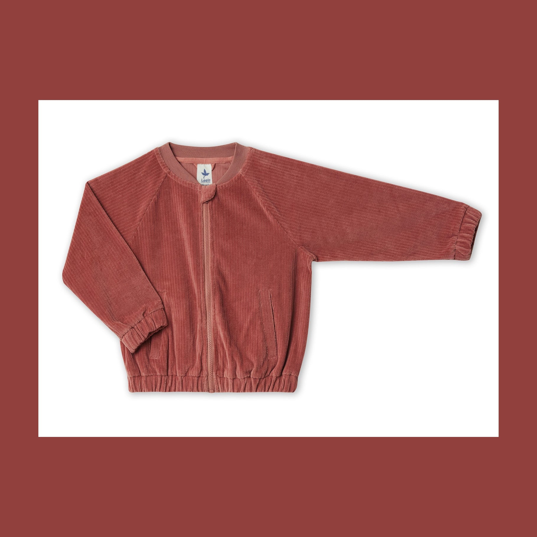 Leela giacca bomber coste Malva Scuro cotone organico