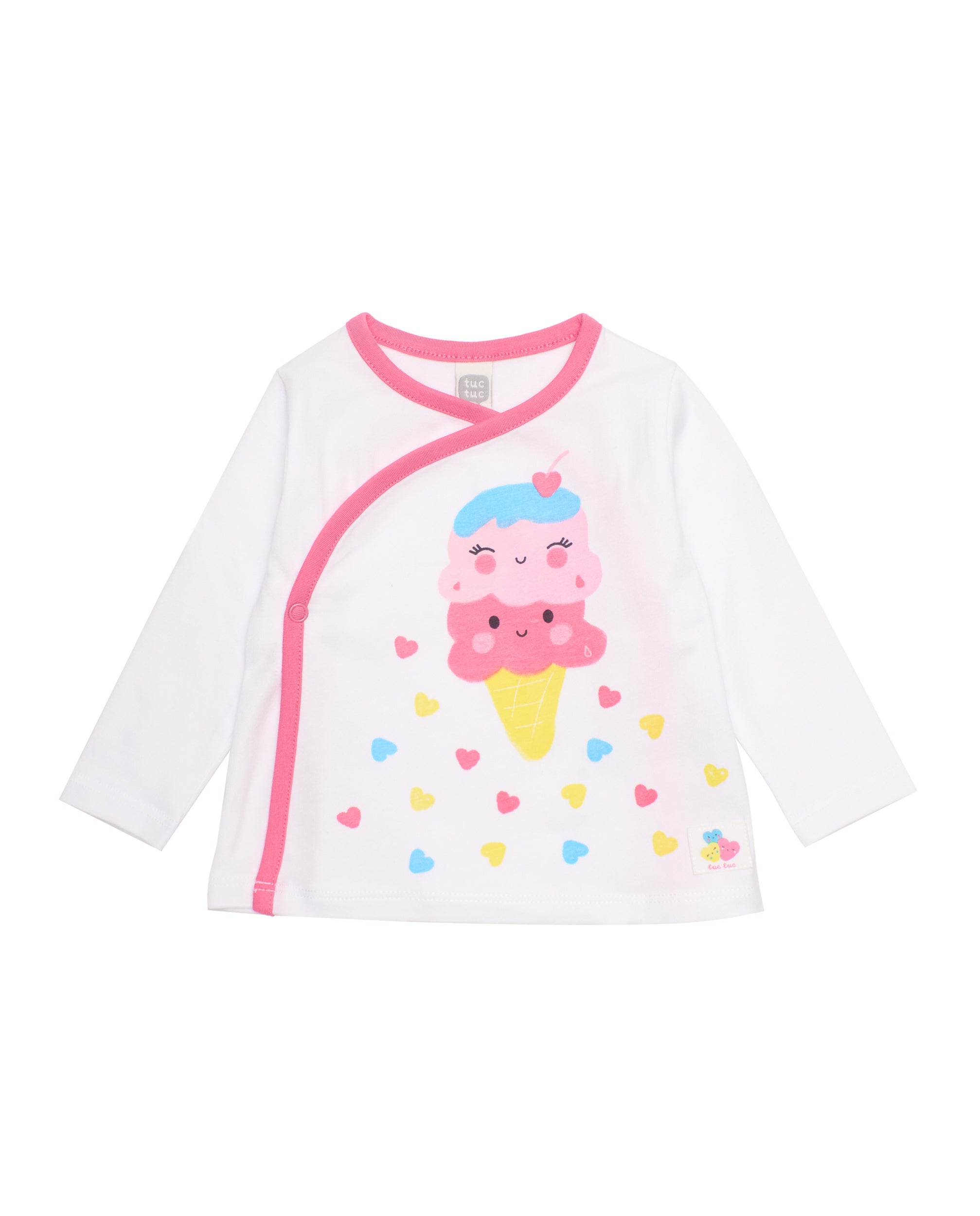 TucTuc Completi completo neonata bianco cuori gelato 0-1 mesi