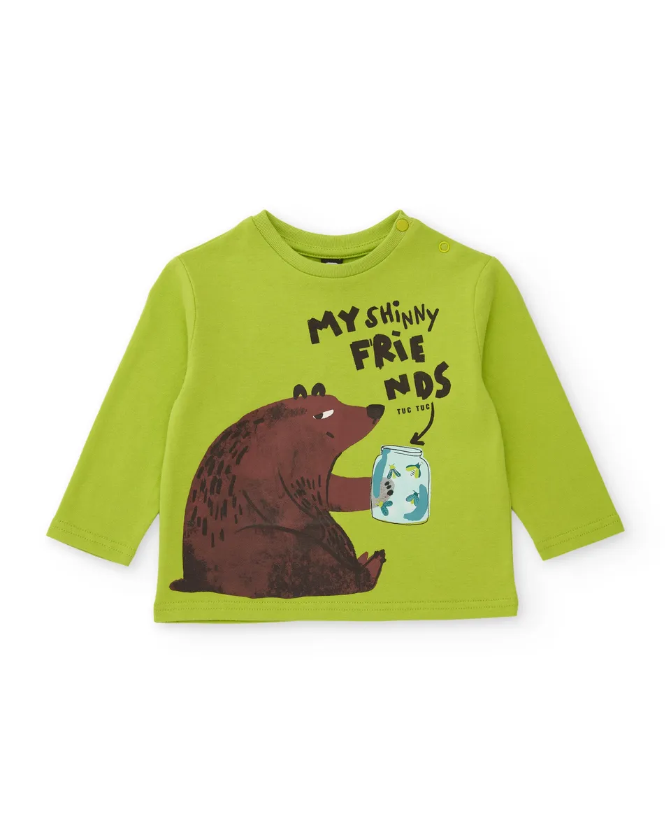 TucTuc Magliette Maglietta orso maglia bimbo verde chiaro