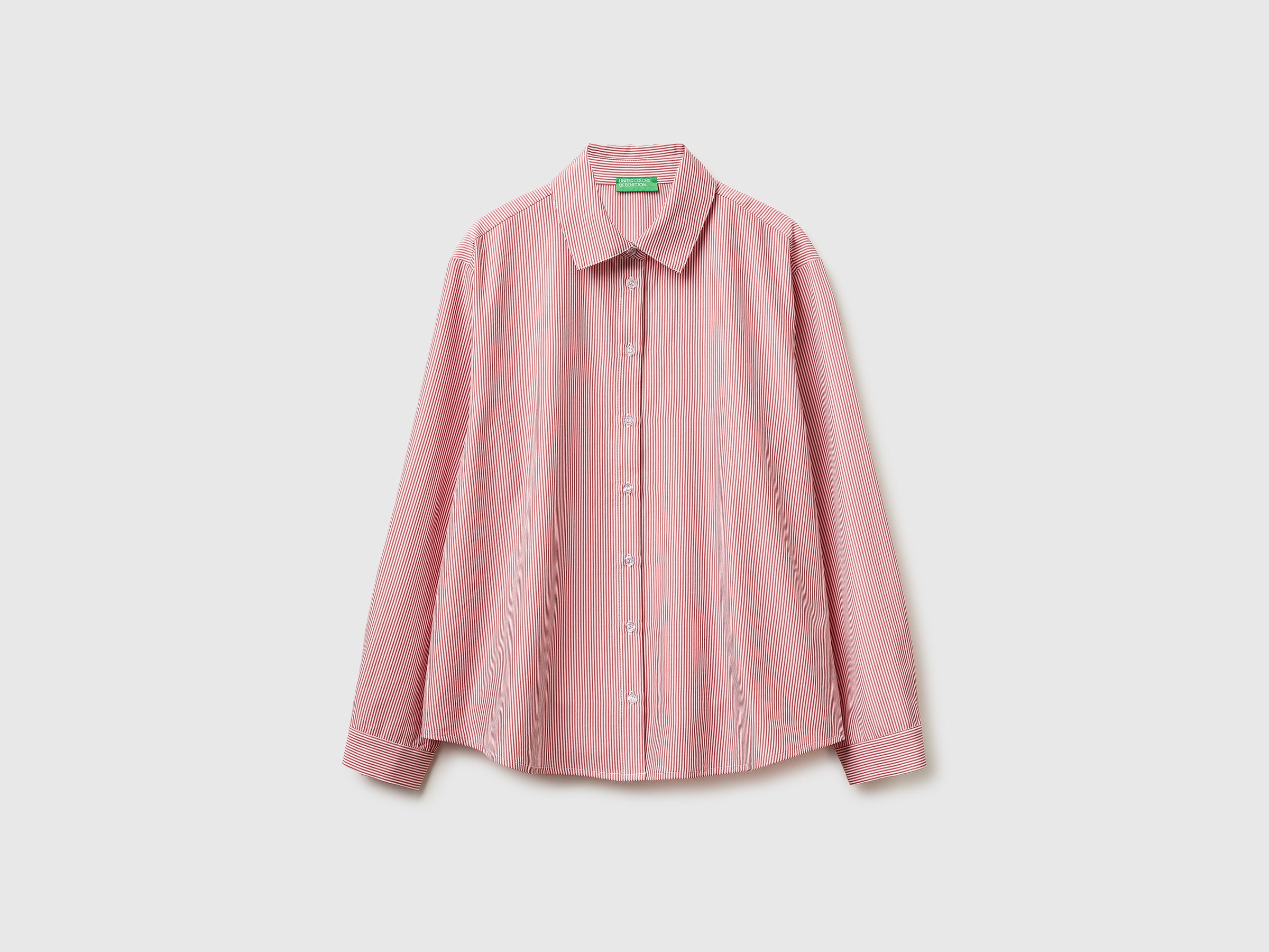 United Colors of Benetton Camicia Rigata Viscosa Ricamo Retro XS-XL
