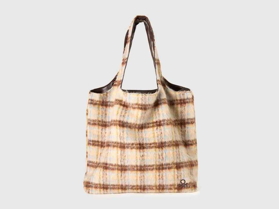 United Colors of Benetton Shopper Reversibile OS tartan