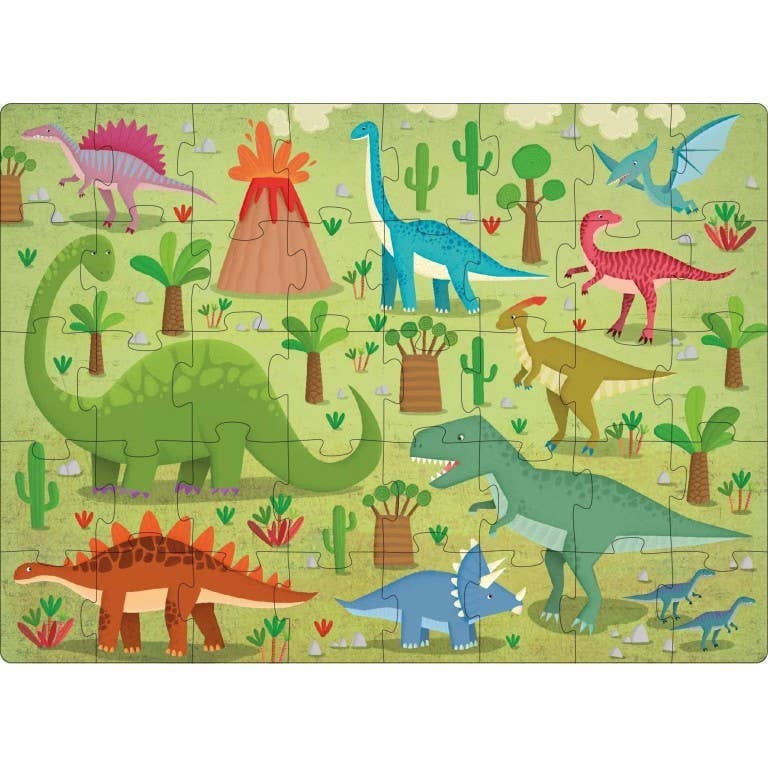 Sassi Qbox I Dinosauri Puzzle 40 Pezzi Libro Bambini 4+