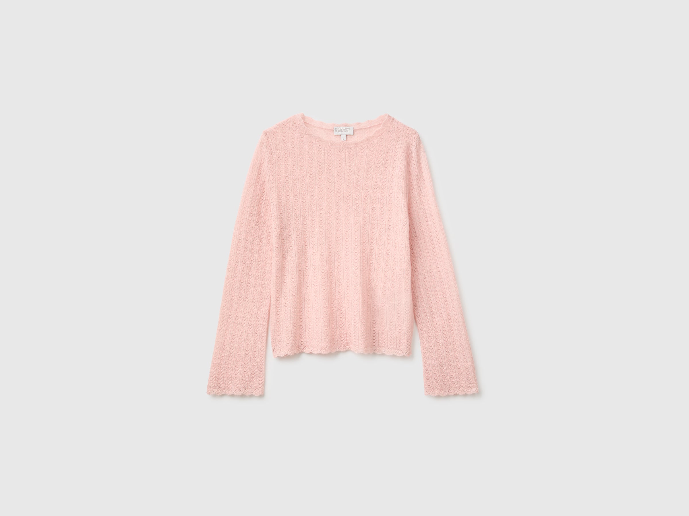 United Colors of Benetton Maglione Traforato Lana Ultraleggera Donna