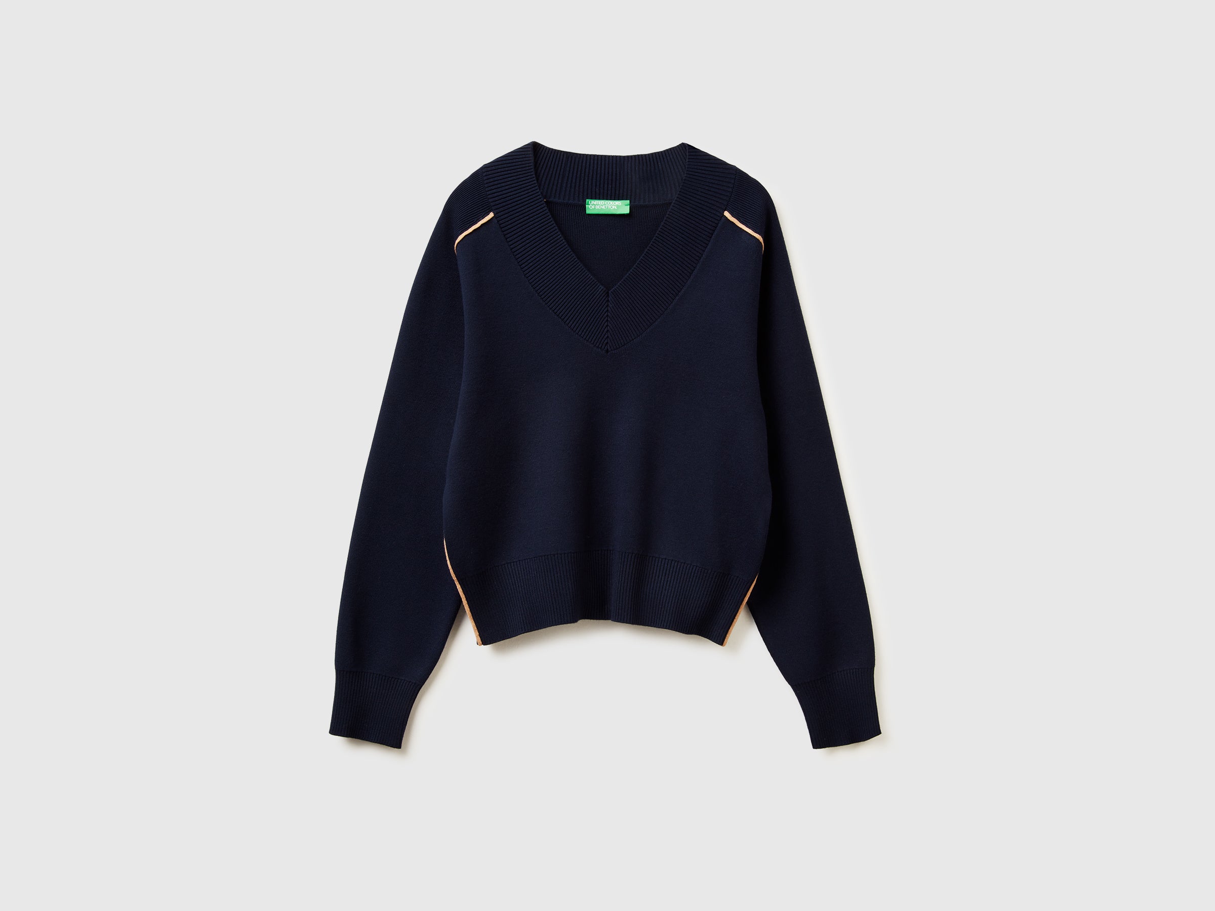 United Colors of Benetton Maglione scollo V viscosa boxy