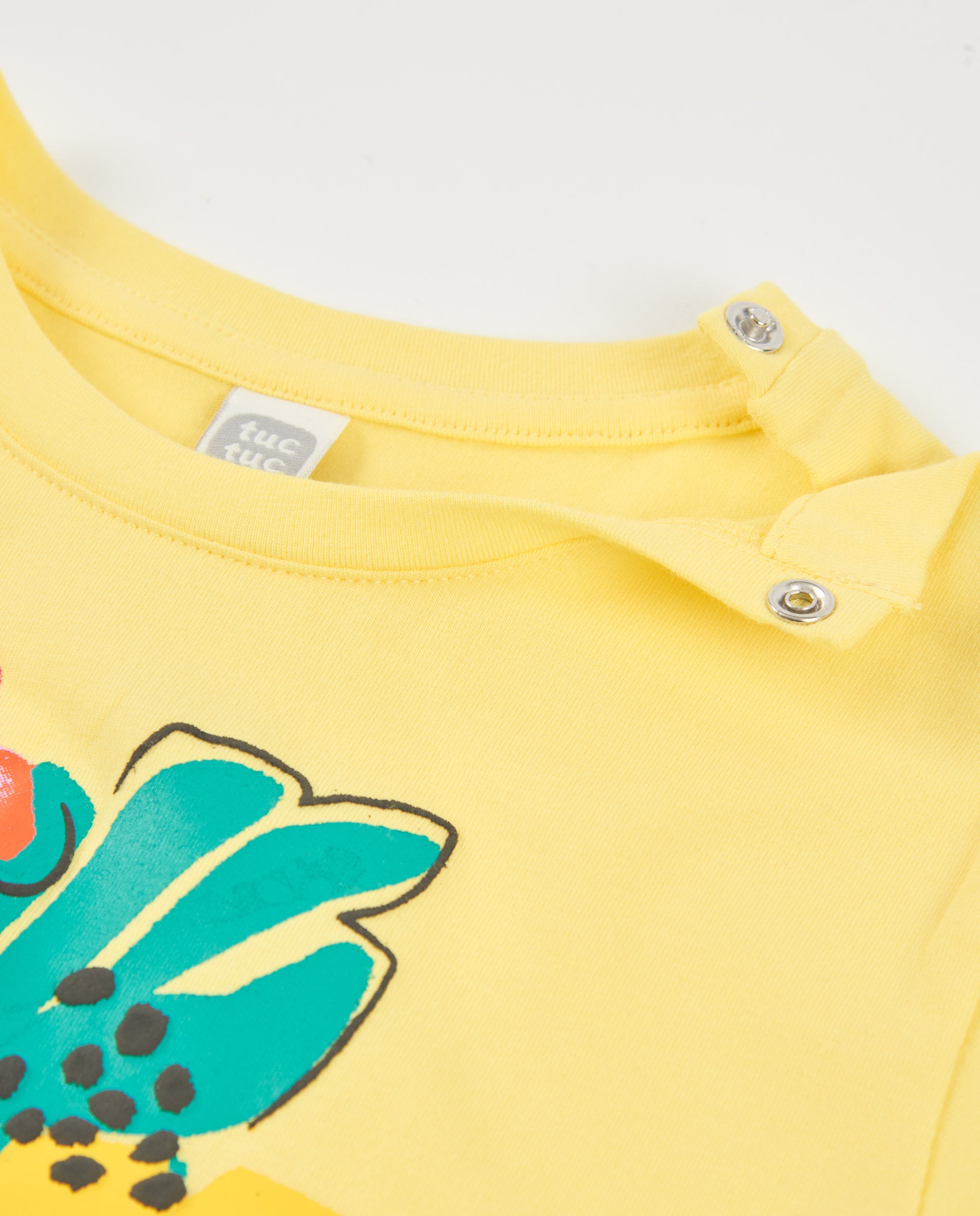 TucTuc Magliette T-shirt maglia gialla bambina fiori nodo