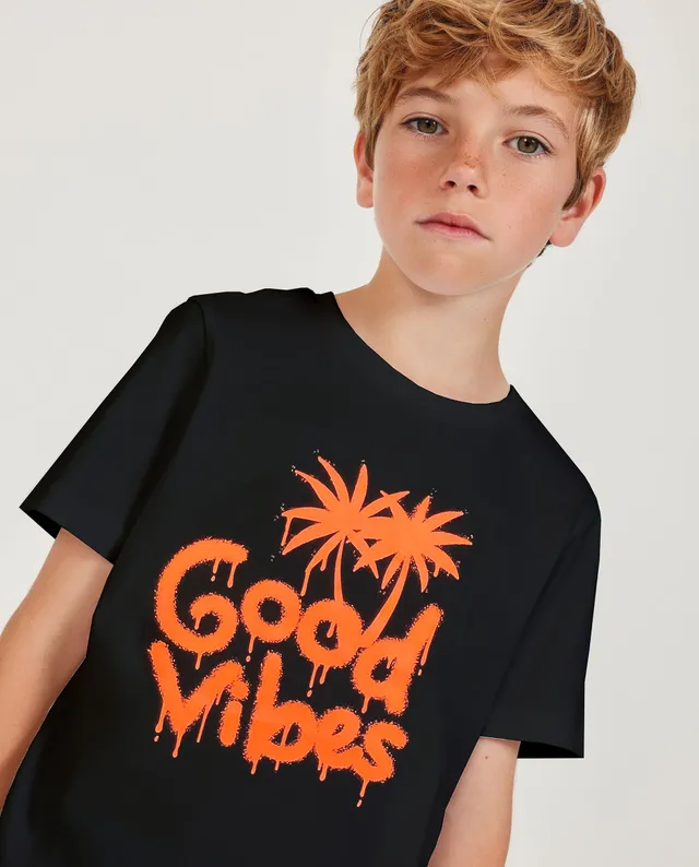 TucTuc Magliette t-shirt bambino nera Good Vibes 4 anni