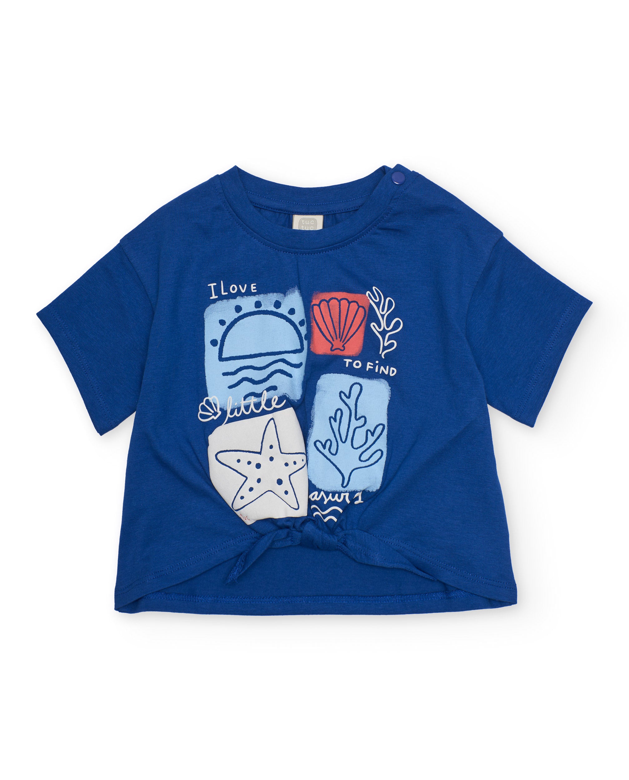 TucTuc Magliette T-shirt Bambina Navy Nodo Mare