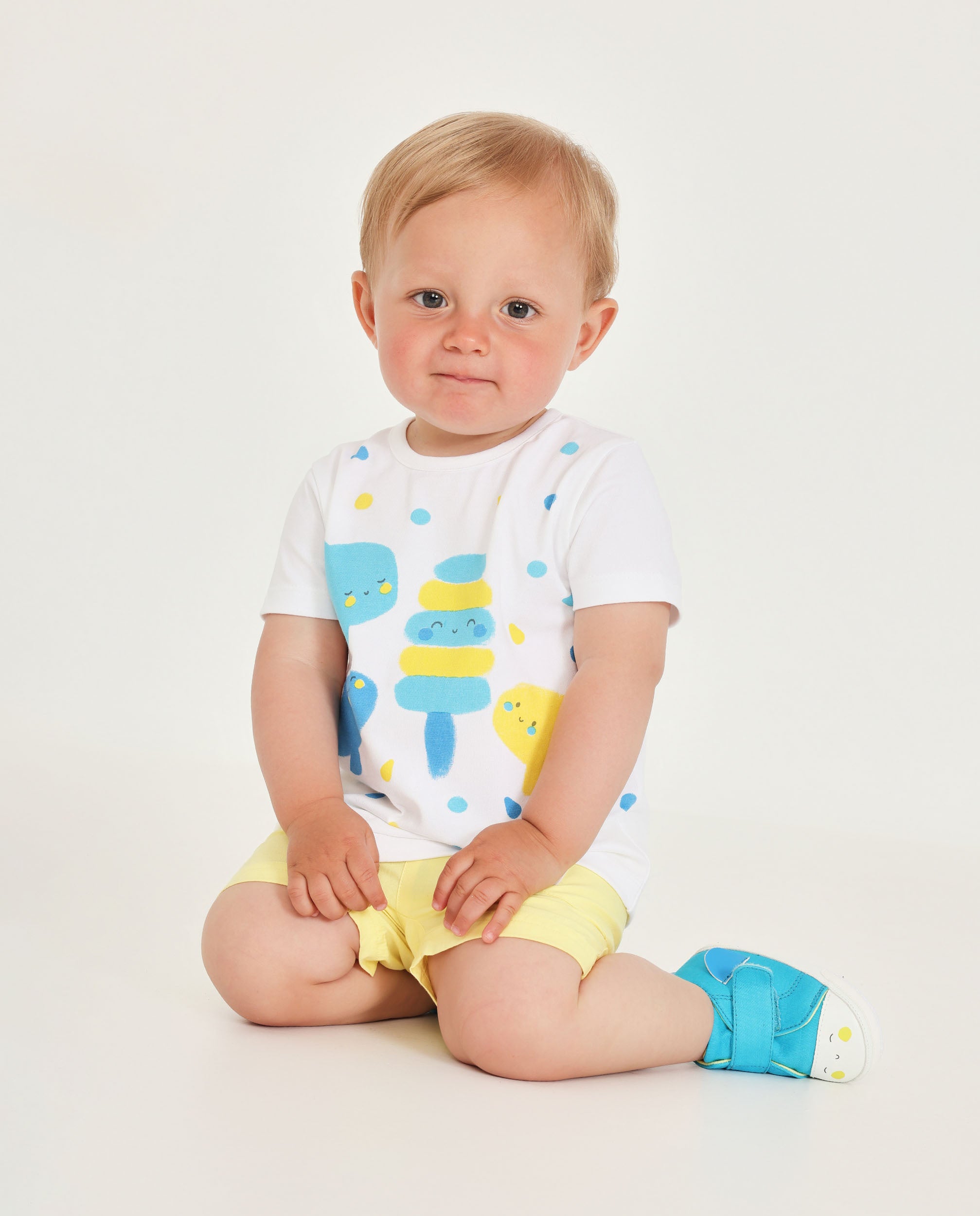 TucTuc Completi Set Neonato Bianco Giallo 2 Pezzi