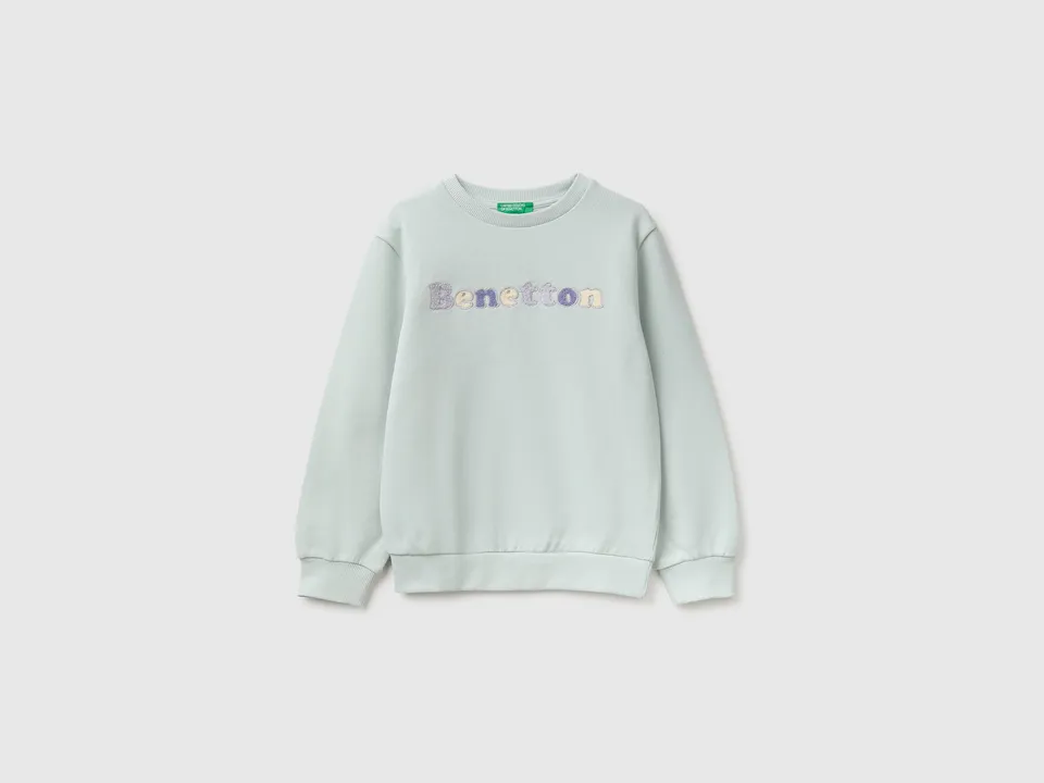 United Colors of Benetton Sweatshirts felpa bimbo ricamo cotone bio