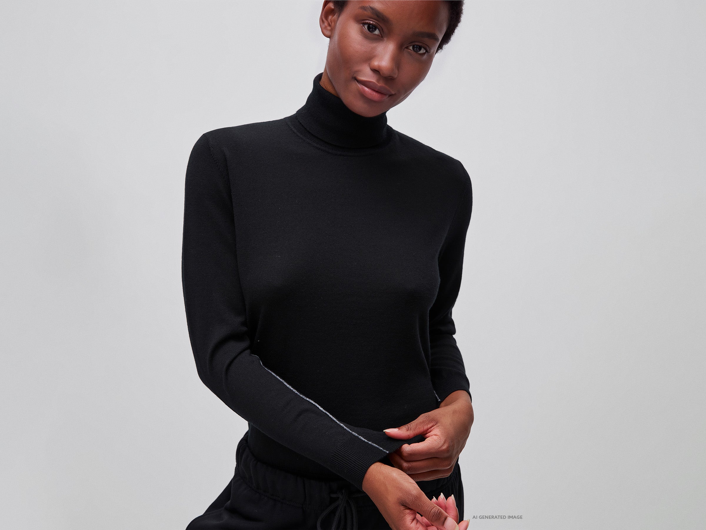 Benetton High-neck sweater maglione dolcevita lana merino