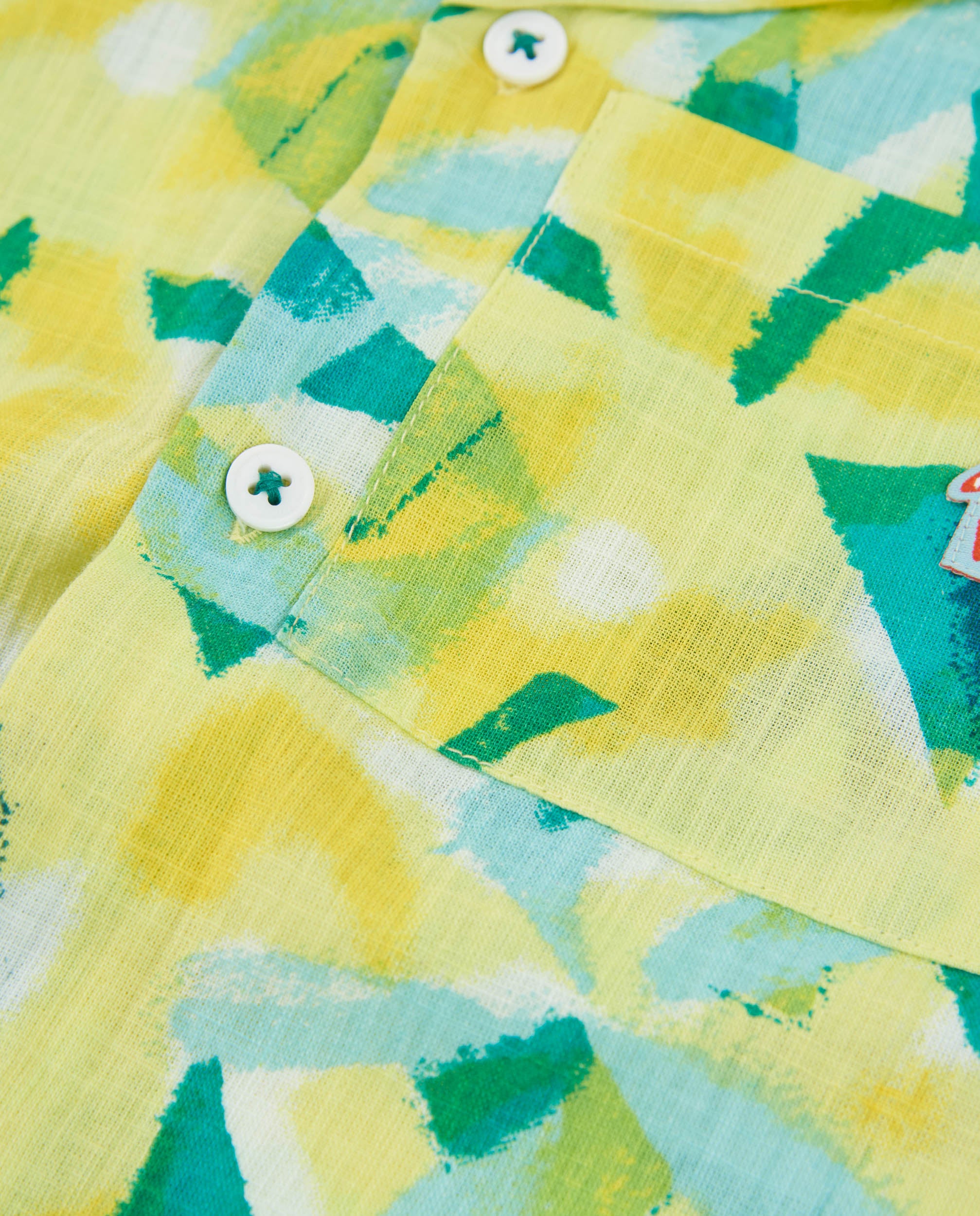 TucTuc Camicette Camicia bambino gialla astratta cotone