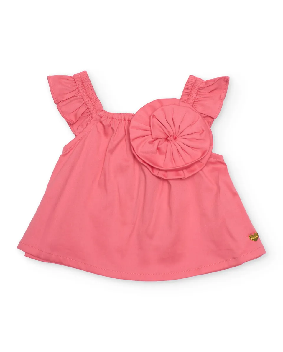 TucTuc Camicette Blusa Bambina Piano Rosa Fiore