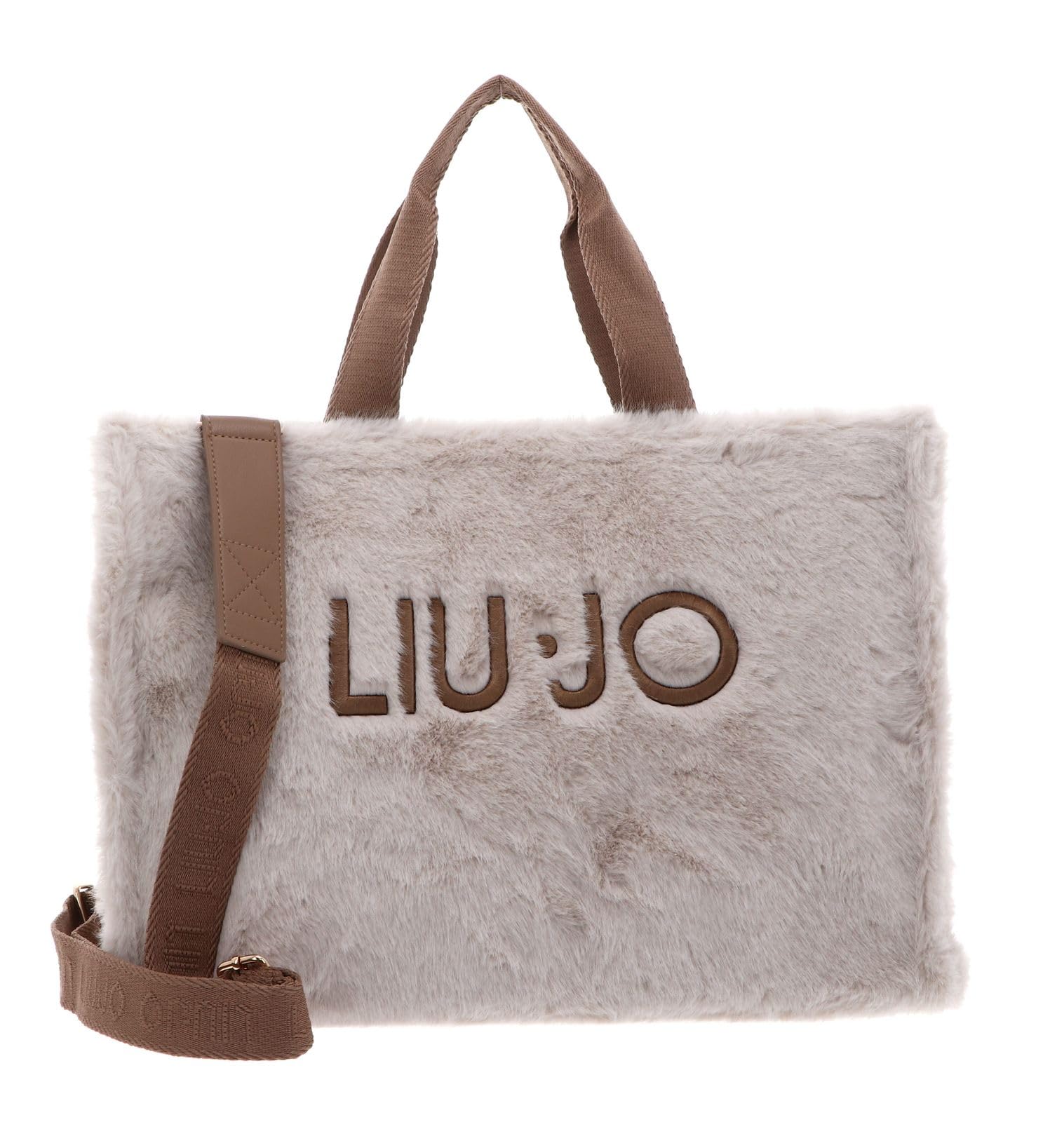 Liu Jo Borse Fake Fur Tote shopper Burro avorio