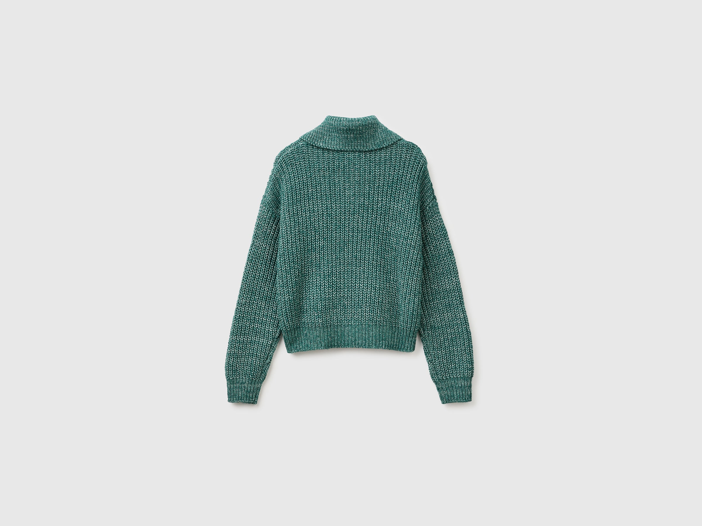 United Colors of Benetton Maglione mélange collo alto zip XS