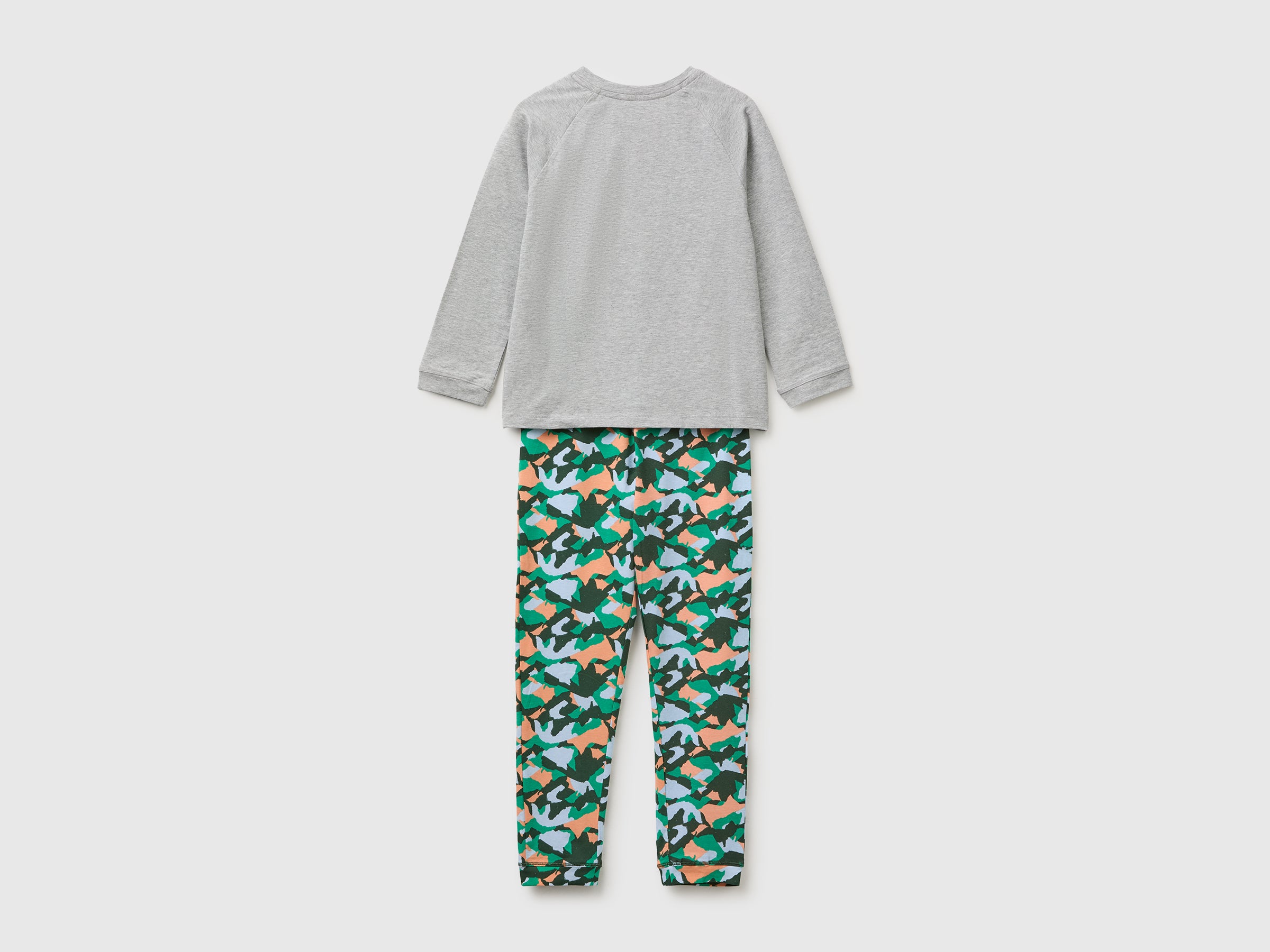 United Colors of Benetton pigiama lungo cotone con logo 2 pezzi