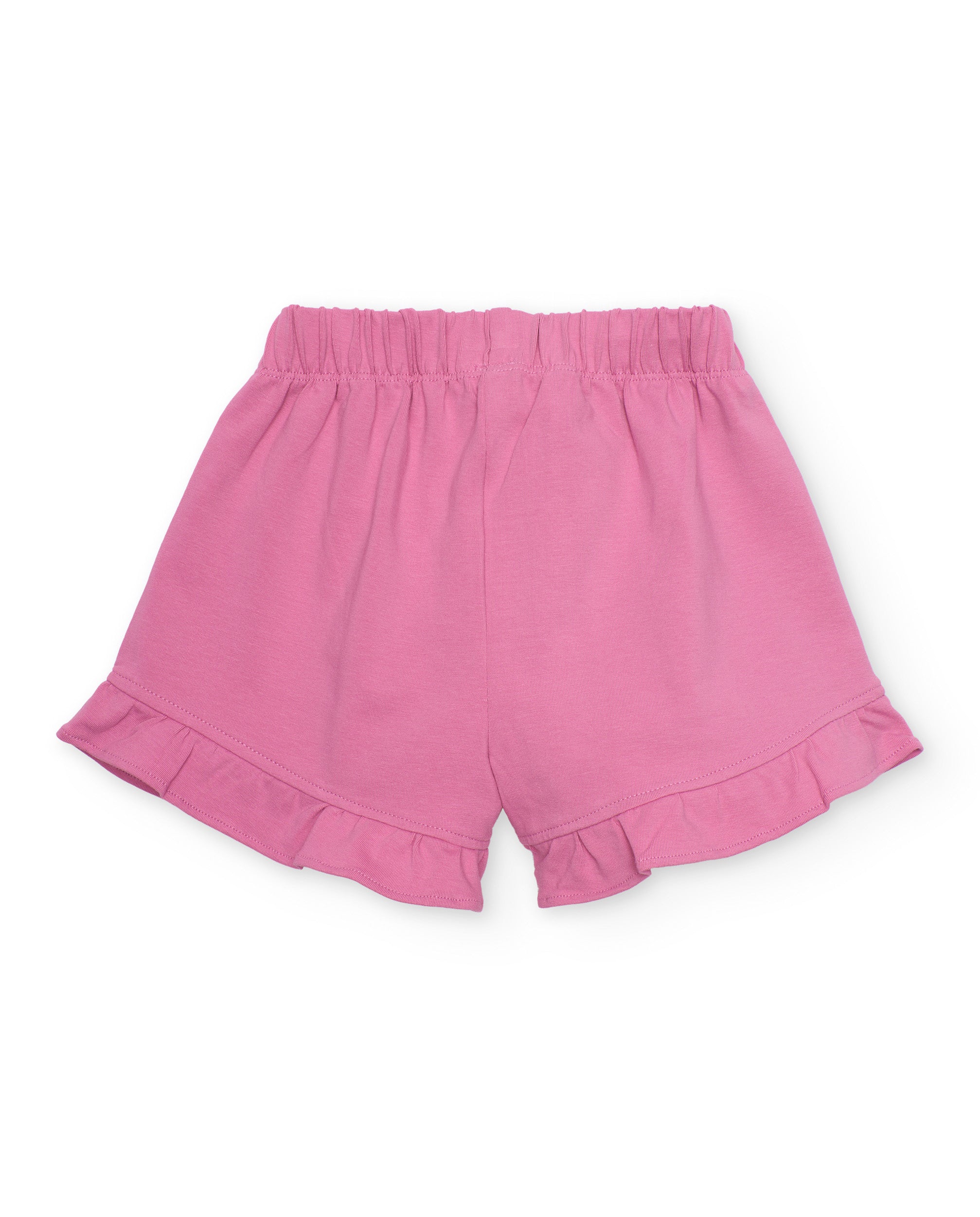 TucTuc Bermuda Short Maglia Bambina Rosa Volant Fiocco