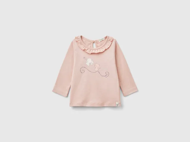 United Colors of Benetton T-Shirt Cotone 68 Stampa Animal