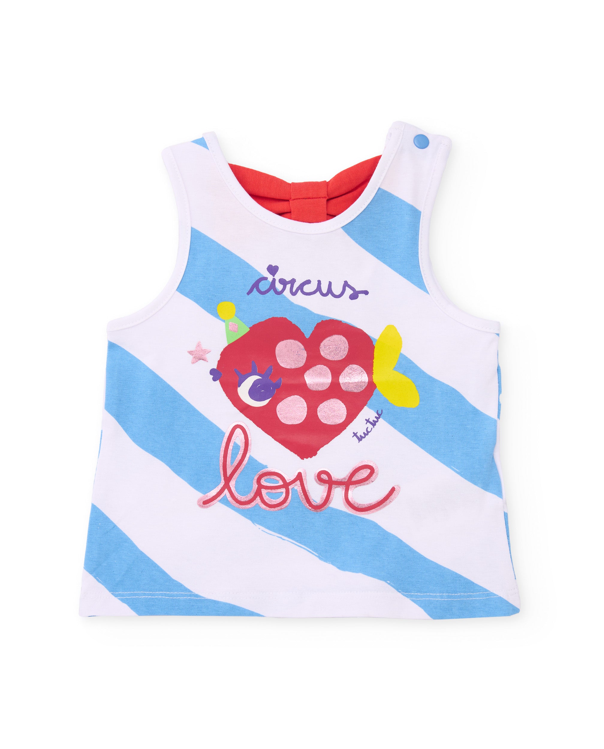 TucTuc Magliette t-shirt bimba blu pesce cuore