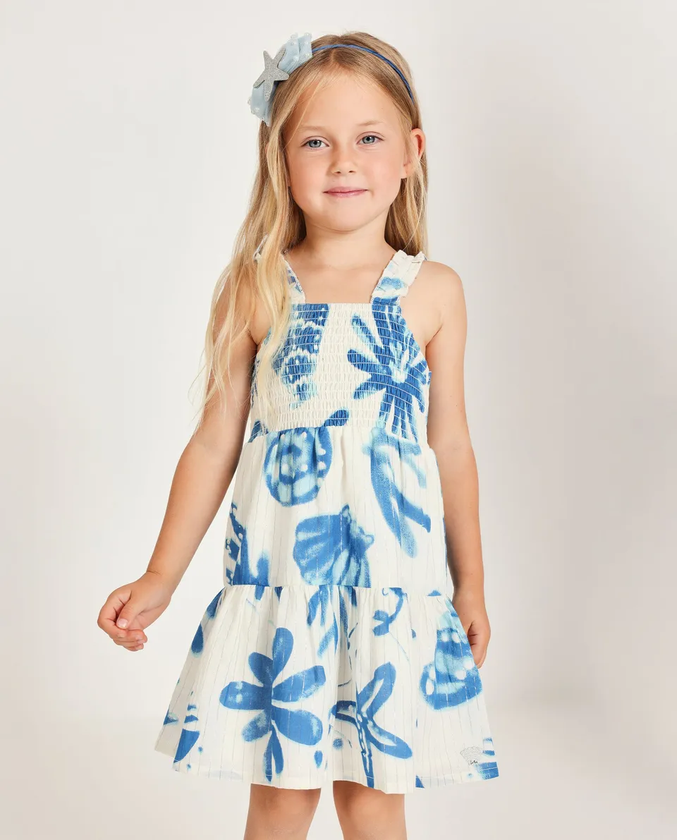 TucTuc Vestiti vestito bianco blu bambina 4 anni corpetto