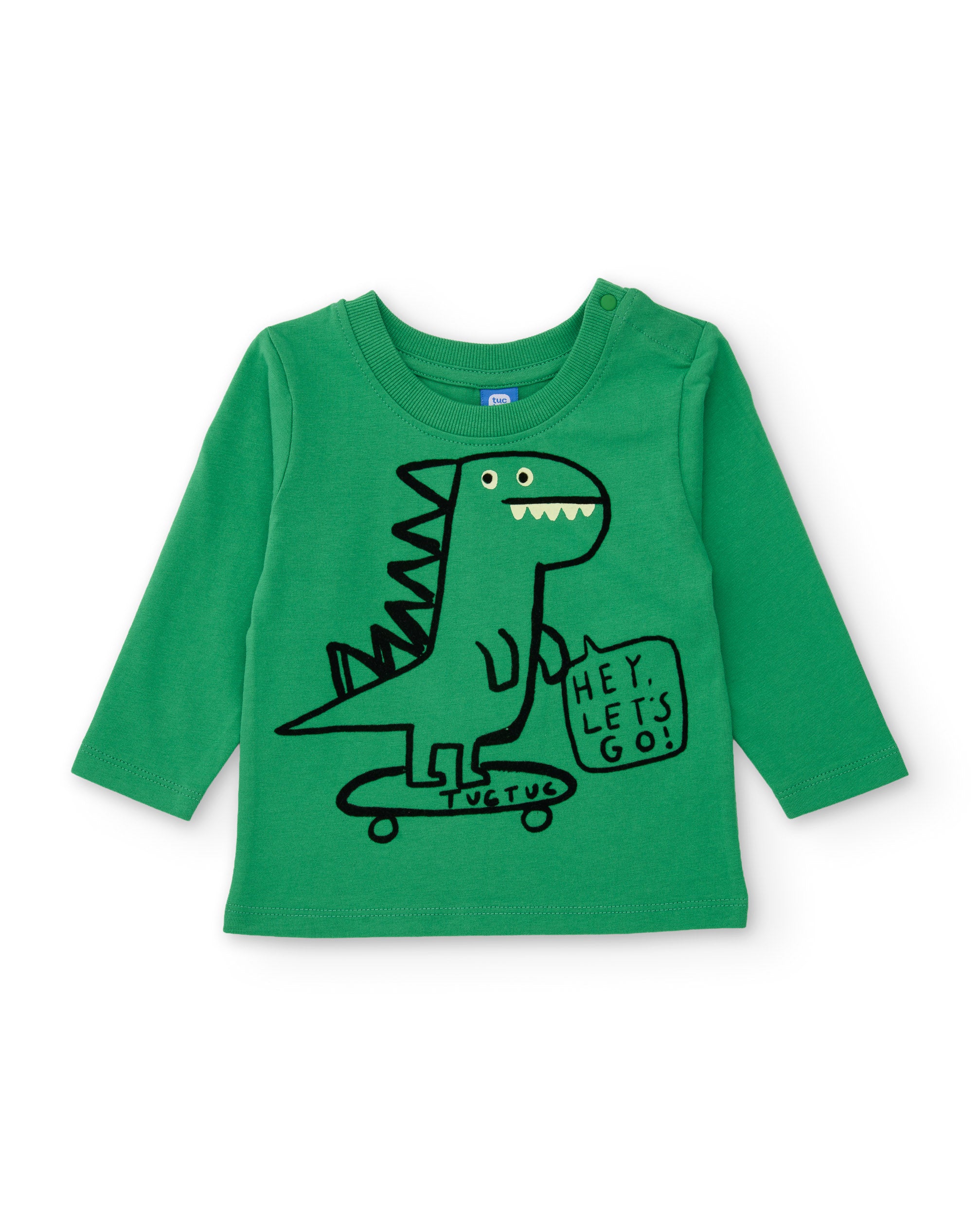 TucTuc Magliette T-shirt dinosauro cotone verde manica lunga