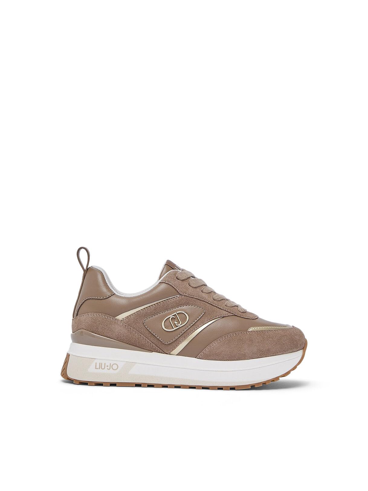 Liu Jo Sneakers Platform Pelle Suede Marrone Suola 4,5 cm