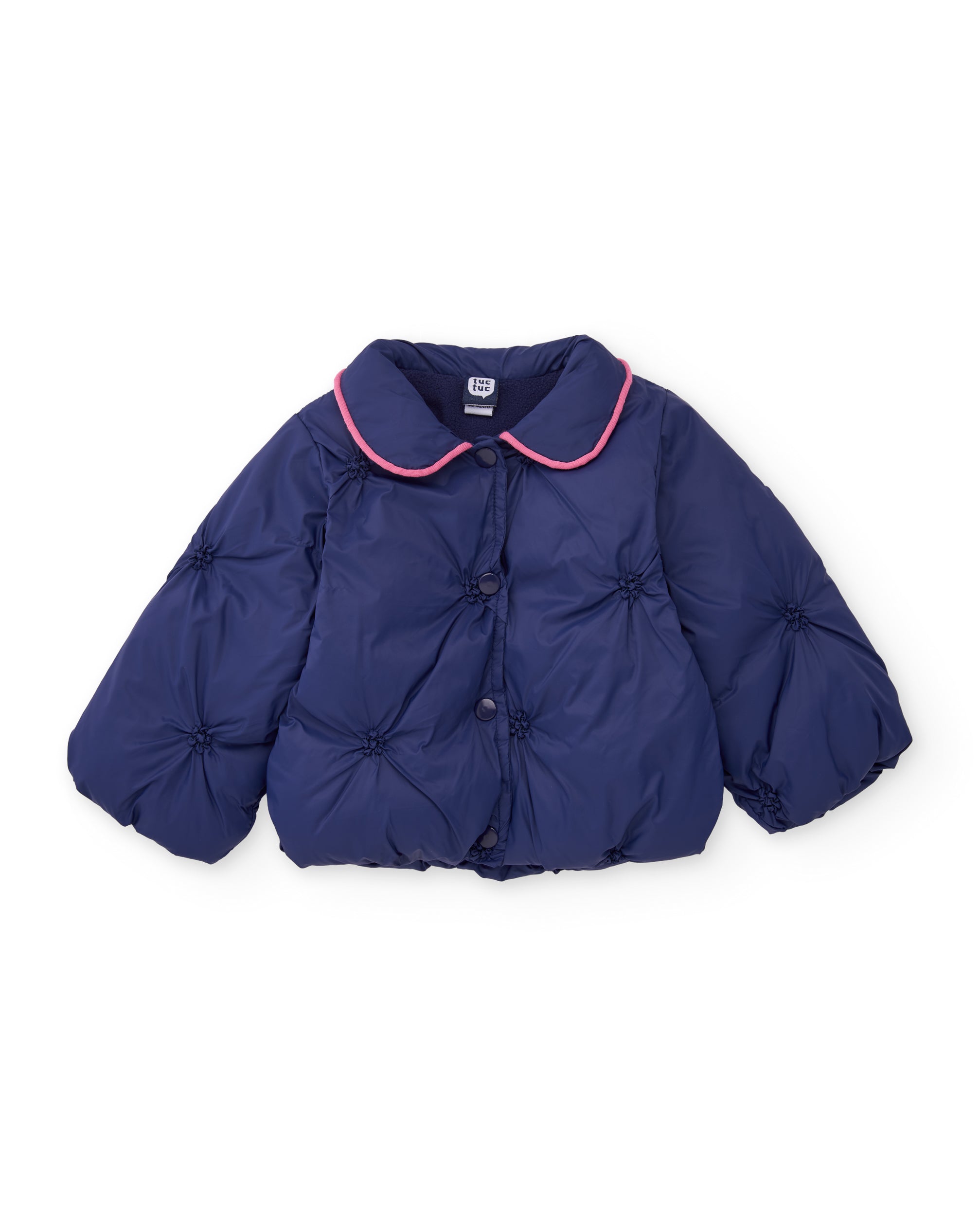 TucTuc Cappotti Cappotto neonata blu trapuntato 6-9M